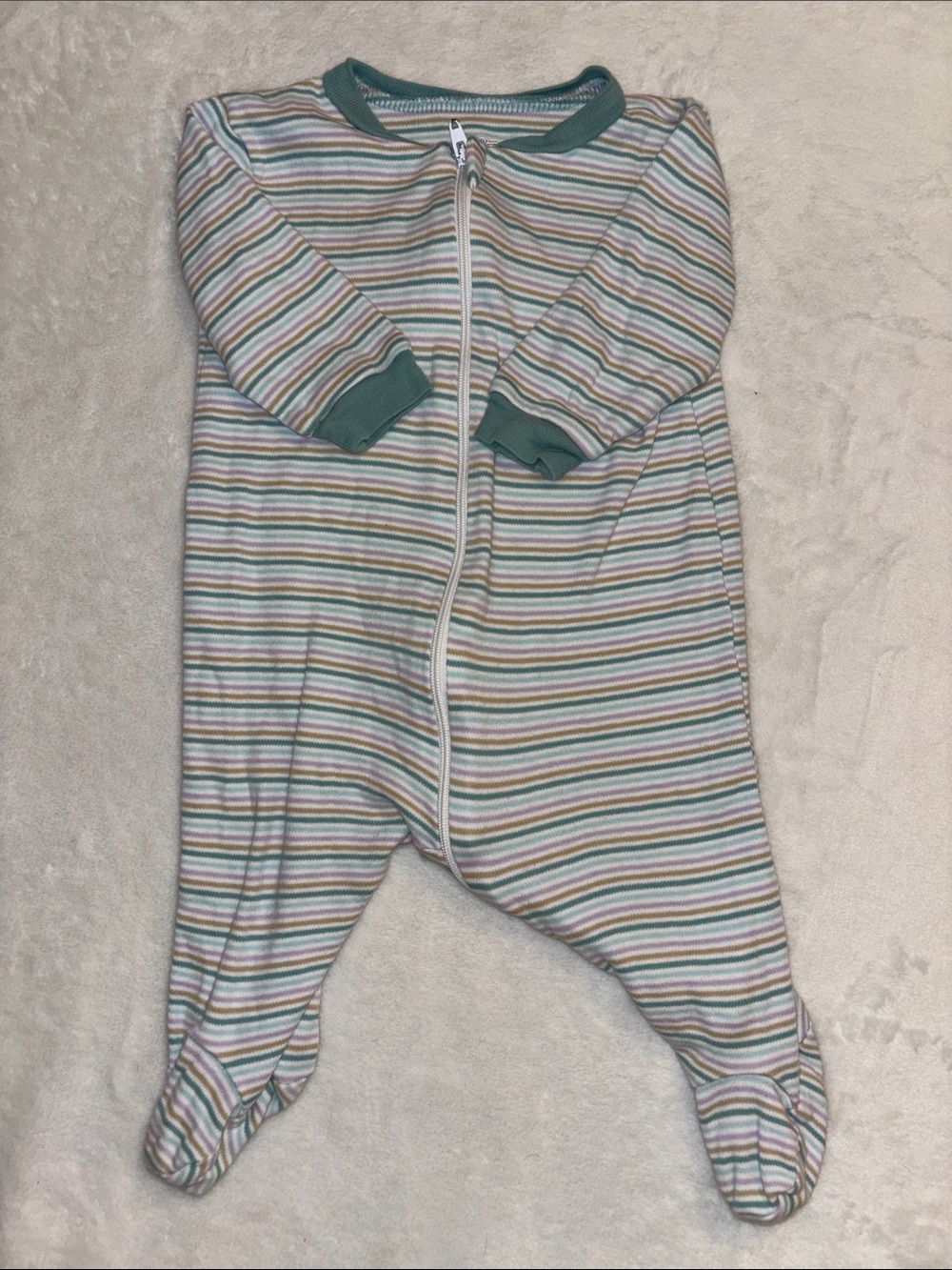 (2 for$10) George Striped Footed Baby One-Piece 3-6 month zip up footie sleeper